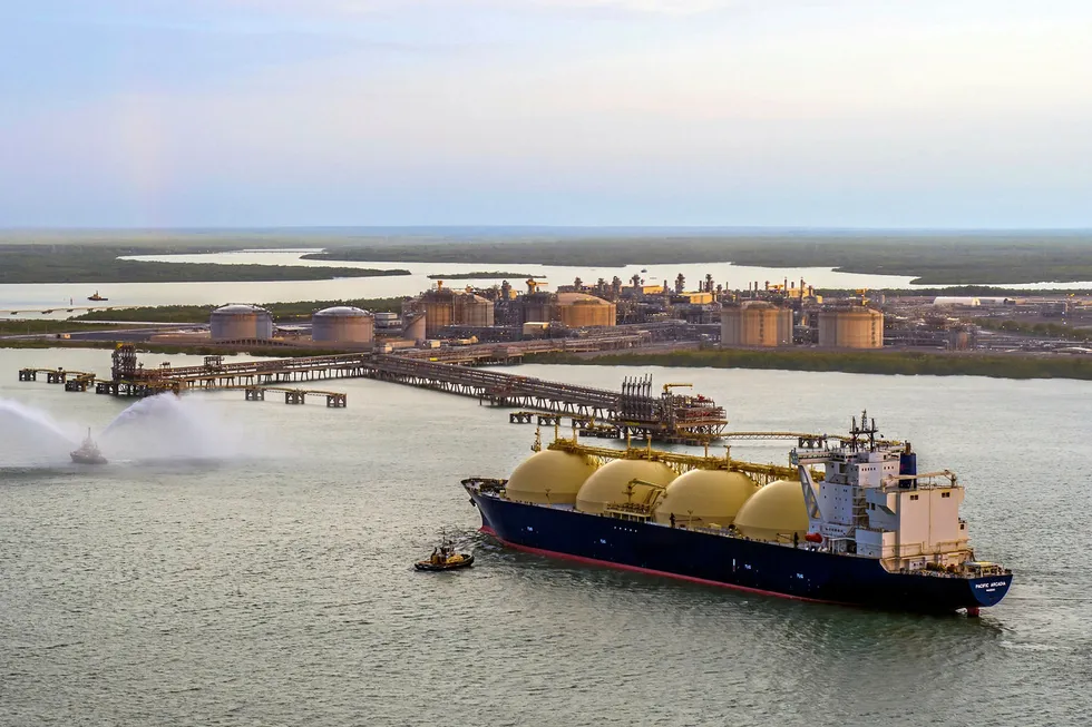 An example to follow: the LNG carrier Pacific Arcadia at Inpex's Ichthys LNG plant in Darwin, Australia