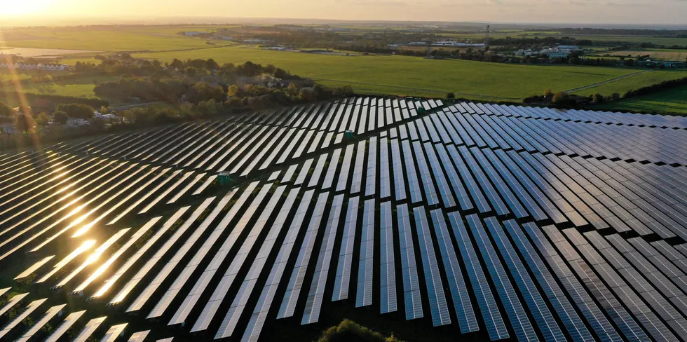 Manston solar array in south-east England.