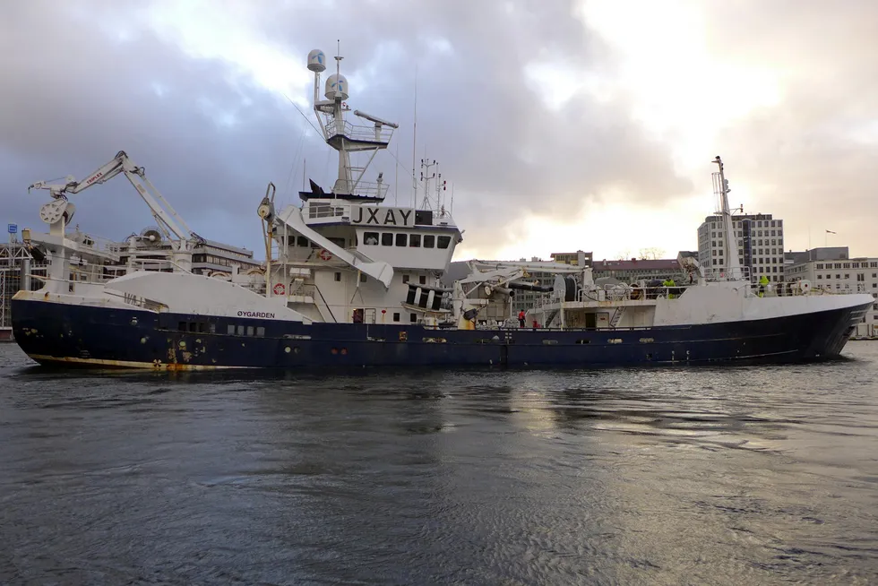 Ove Norvald Einarsen gikk konkurs med to rederier som eide «Øygarden» som skulle fiske i Mauritania. Her er båten i Bergen i januar 2020.