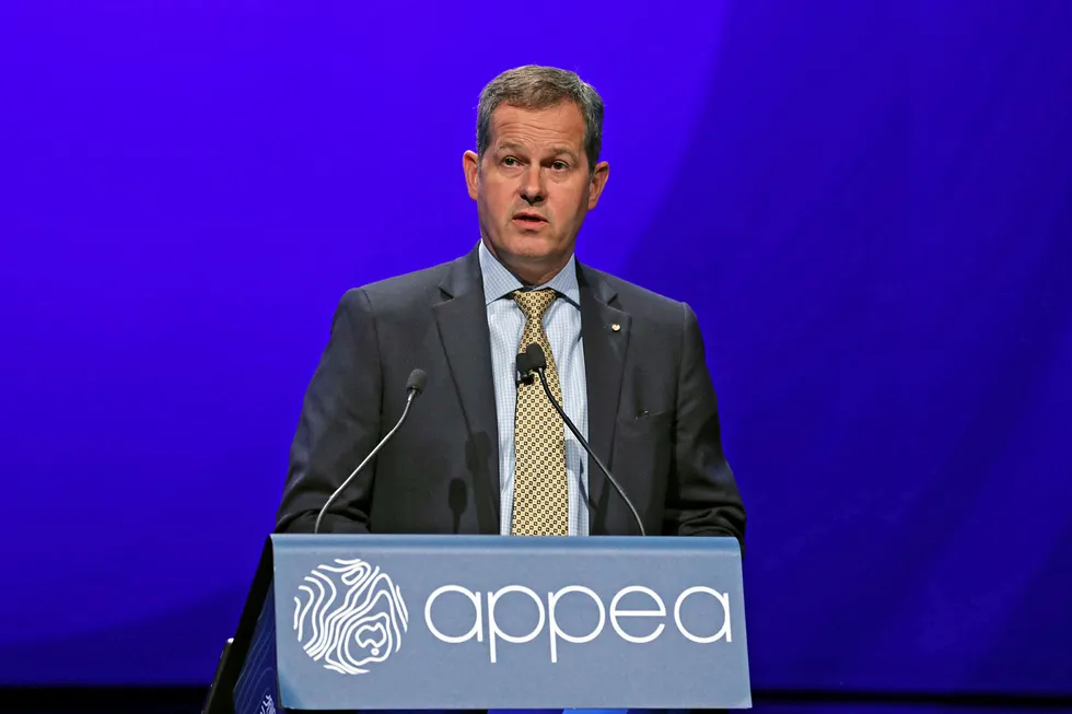 Collaboration: Chevron Australia managing director Nigel Hearne speaks at APPEA 2018