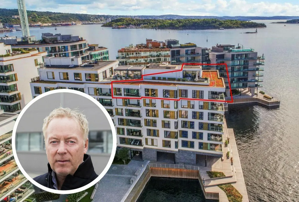 Jonny Enger kjøpte den 300 kvadratmeter store toppleiligheten på Tjuvholmen for 45,5 millioner kroner i fjor. Foto: Sem og Johnsen Eiendomsmegling