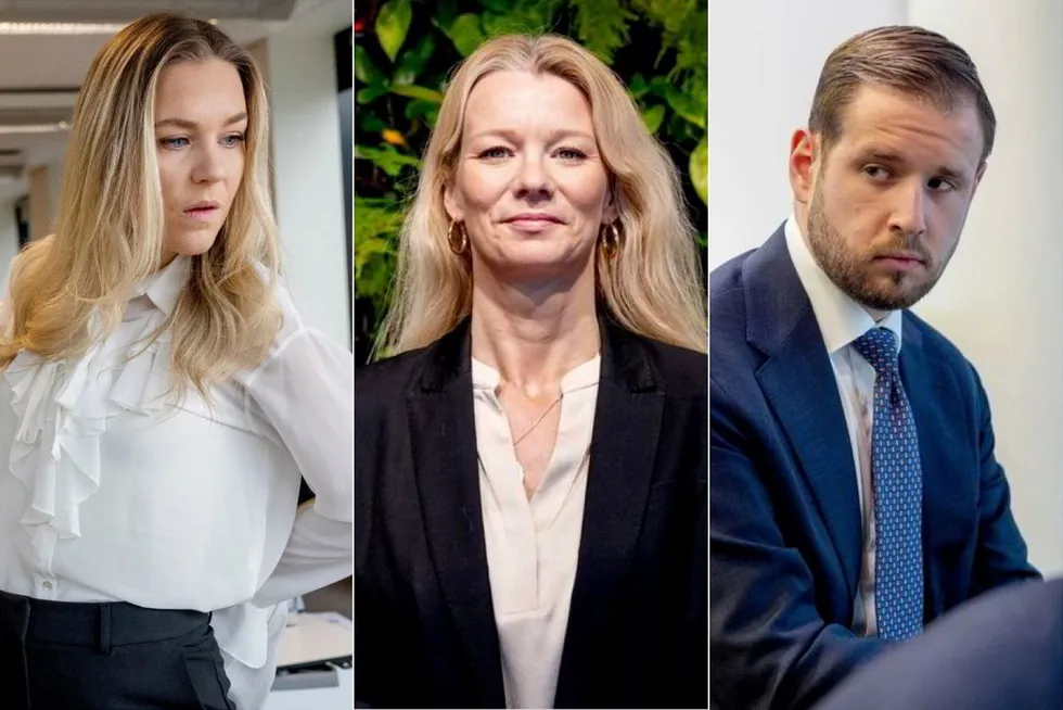 Reaksjoner på novemberinflasjon. Seniorøkonom Sara Midtgaard i Handelsbanken (fra venstre), sjeføkonom Kari Due-Andresen i Akershus Eiendom og rente- og valutaanalytiker Dane Cekov i Nordea Markets .