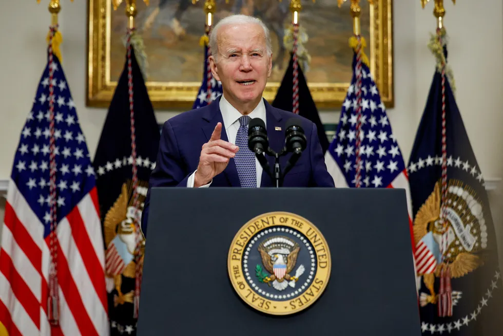 USAs president Joe Biden om bankkollapsen mandag.
