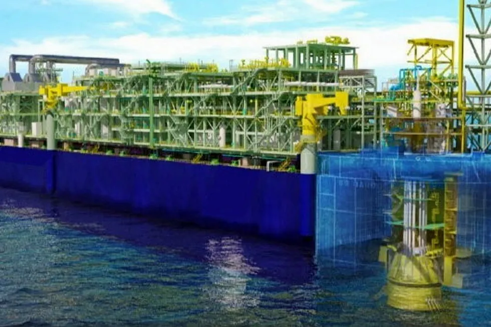 A visual: of the proposed Barossa FPSO which is under construction
