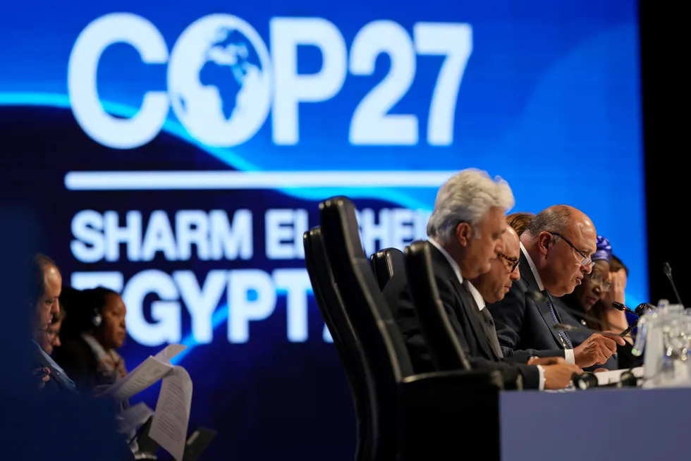 Sameh Shoukry, president for COP27-klimamøte i Sharm el-Sheikh, Egypt.