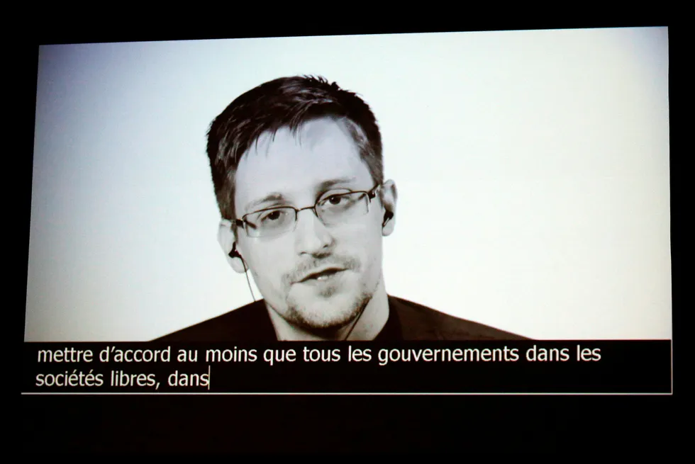 Edward Snowden kritiserer Norge. Foto: Geoffrey van der Hasselt