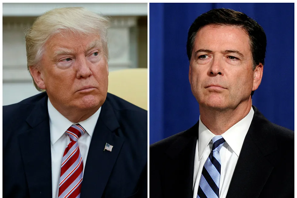 President Donald Trump (t.v.) og tidligere FBI-sjef James Comey (t.h.) anklager hverandre for løgn. Foto: AP / NTB