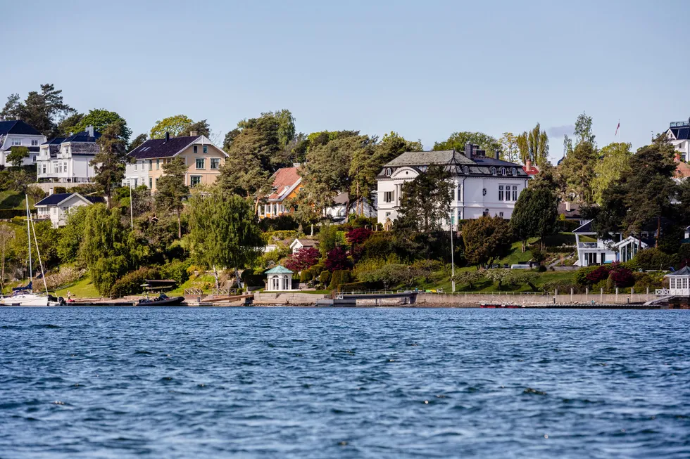 Eiendommer på Bygdøy i Oslo, der mange av landets mest kostbare boliger ligger.