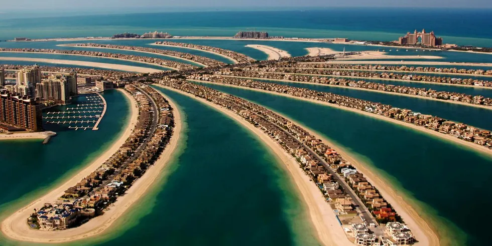 Palm Jumeirah luxury tourism island off Dubai