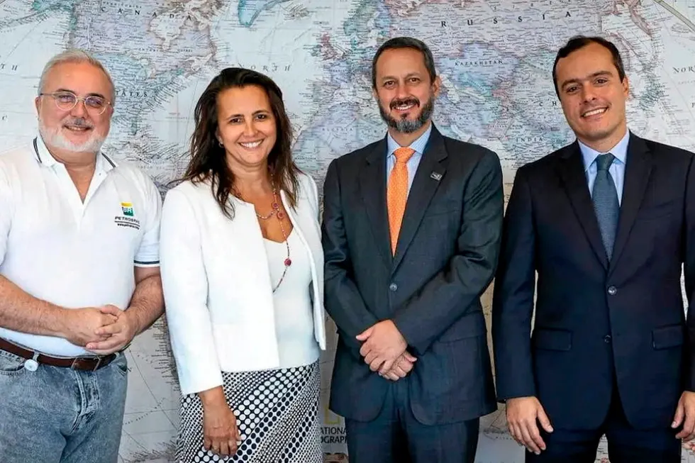 Jean Paul Prates, President of Petrobras, Veronica Coelho, President Equinor Brasil, Alejandro Ponce, President Repsol Sinopec Brasil, and Thiago Penna, Project Director for BM-C-33 in Equinor.