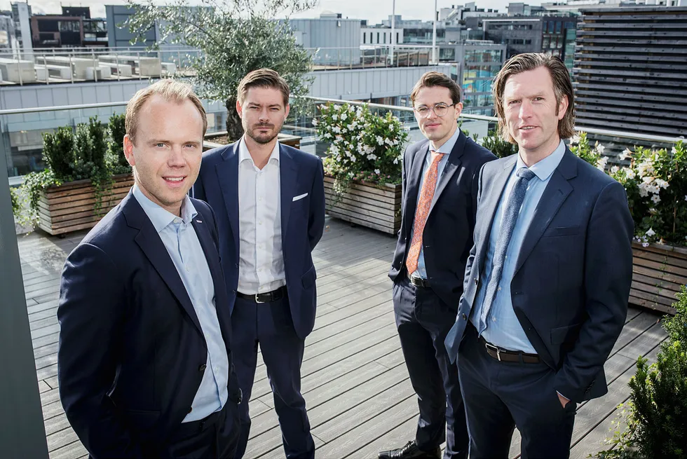 Teamet bak rapporten består av blant annet av Halvor Strand Nygård (fra venstre), Kim Andre Uggedal, Herman Lia og Terje Fatnes.