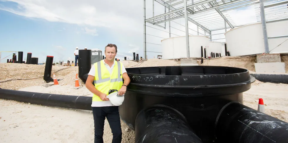 VERDENS STØRSTE: Johan Andreassen er grunnlegger, hovedeier og sjef i Atlantic Sapphire som bygger verdens største landbaserte oppdrettsanlegg for laks på sydspissen av Florida.