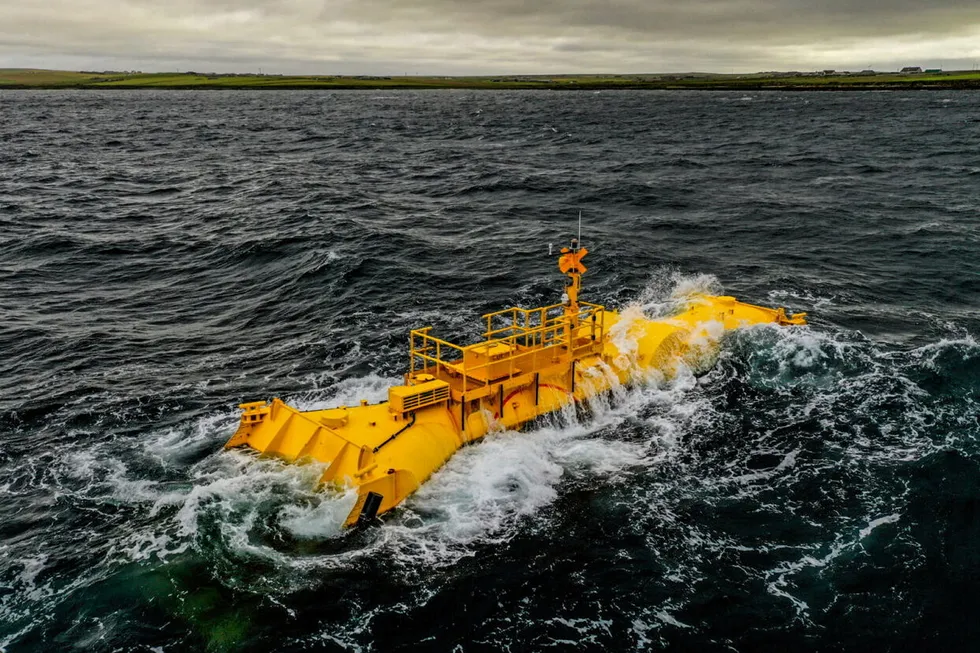 The Blue X wave energy converter goes through its paces, providing power to subsea equipment on a demo project in Scotland