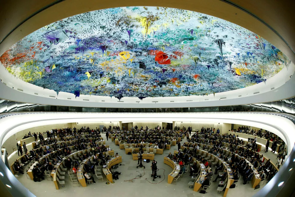 I FNs menneskerettighetsråd synes det åpenbart at menneskerettighetene ikke er hevet over politikk, skriver forfatteren. Her fra hovedkontoret til FNs menneskerettighetsråd i Genève, Sveits. Foto: Denis Balibouse/Reuters/NTB Scanpix