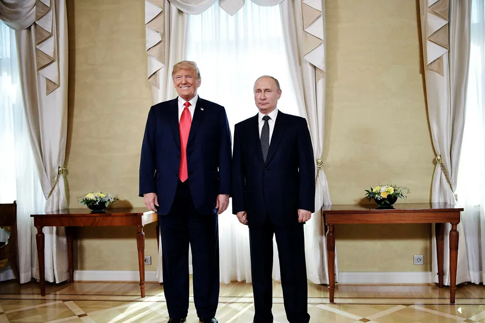 Donald Trumps Europa-rundreise har etterlatt seg sår det vil ta lang tid å lege. Her med Russlands president Vladimir Putin før et møte i Helsingfors mandag. Foto: Aleksey Nikolskyi/AFP/NTB Scanpix