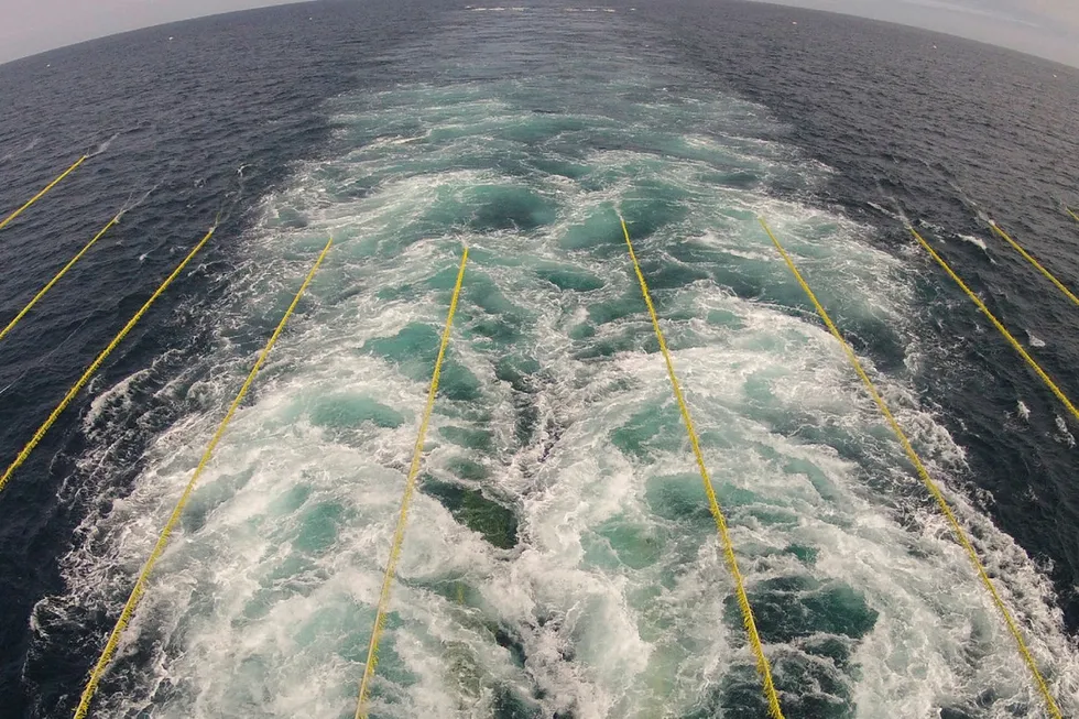 First-quarter revenues: seismic streamers deployed offshore.