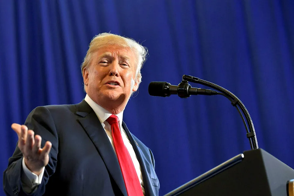 Om ting går riktig ille, kan Donald Trumps proteksjonistiske agenda bidra til å sette et endelig punktum for den nå ni år lange oppgangsperioden i amerikanske aksjemarkeder. Foto: Mandel Ngan/AFP/NTB Scanpix