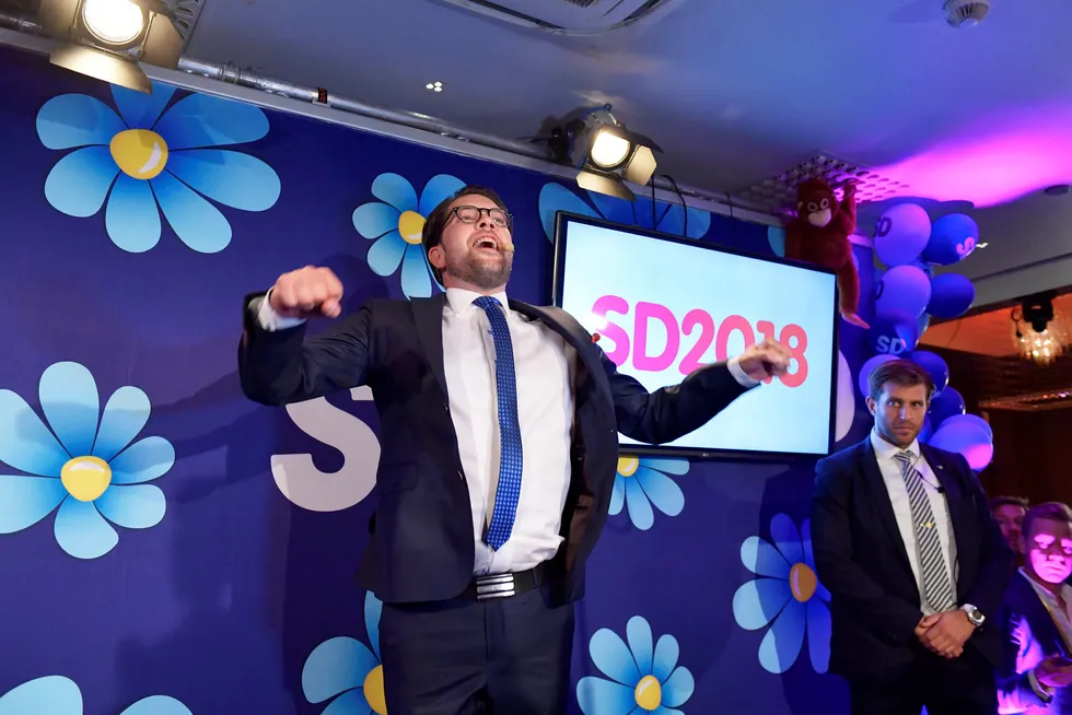 Sverigedemokraternas partileder Jimmie Åkesson gjør det sterkt på meningsmålingene.