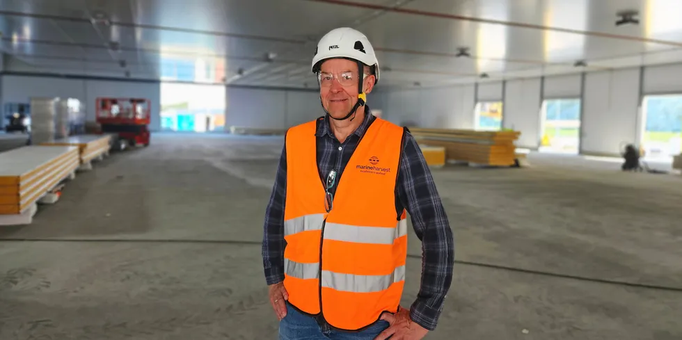 Kolbjørn Jektvik er prosjektleder for byggingen av den nye Mowi-fabrikken på Jøsnøya på Hitra.