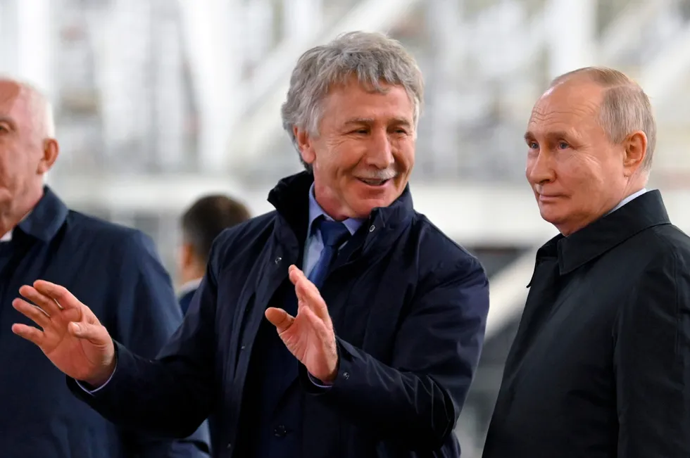 Making headwinds: Novatek executive chairman Leonid Mikhelson (left) with President Vladimir Putin.