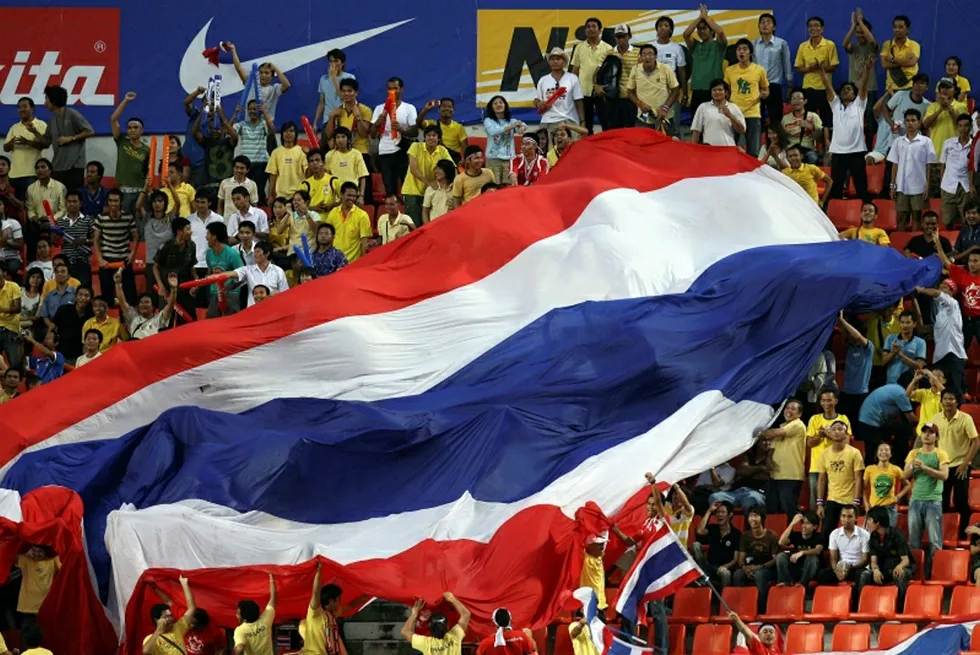 Also celebrating: Thai football fans