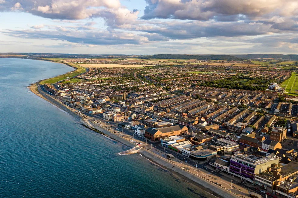 A view of the town of Redcar, northeast England. Most of the properties in the foreground are part of the hydrogen village catchment area.