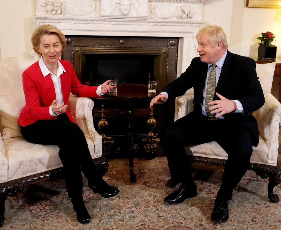 Britenes statsminister Boris Johnson møtte Europakommisjonens president Ursula von der Leyen i Downing Street i London.