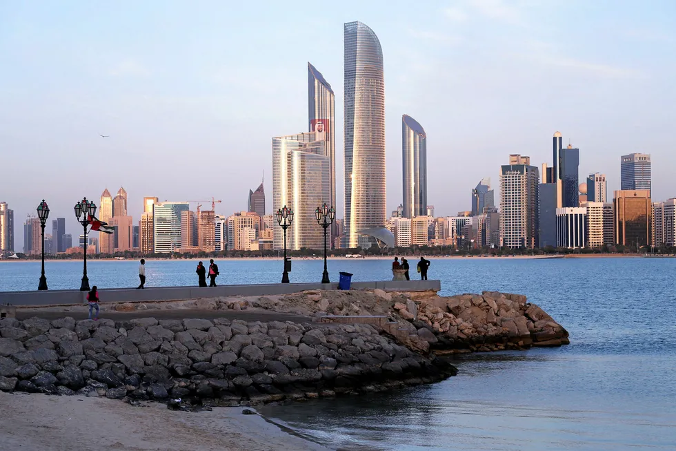 Skyline: Belbazem is located off Abu Dhabi