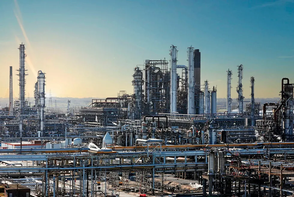 A promotional image of the Stanlow refinery owned by Essar in the UK.