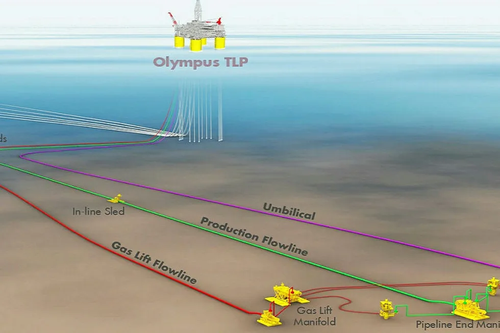 Development plan: PowerNap will be tied back to the Olympus tension leg platform at the Mars field