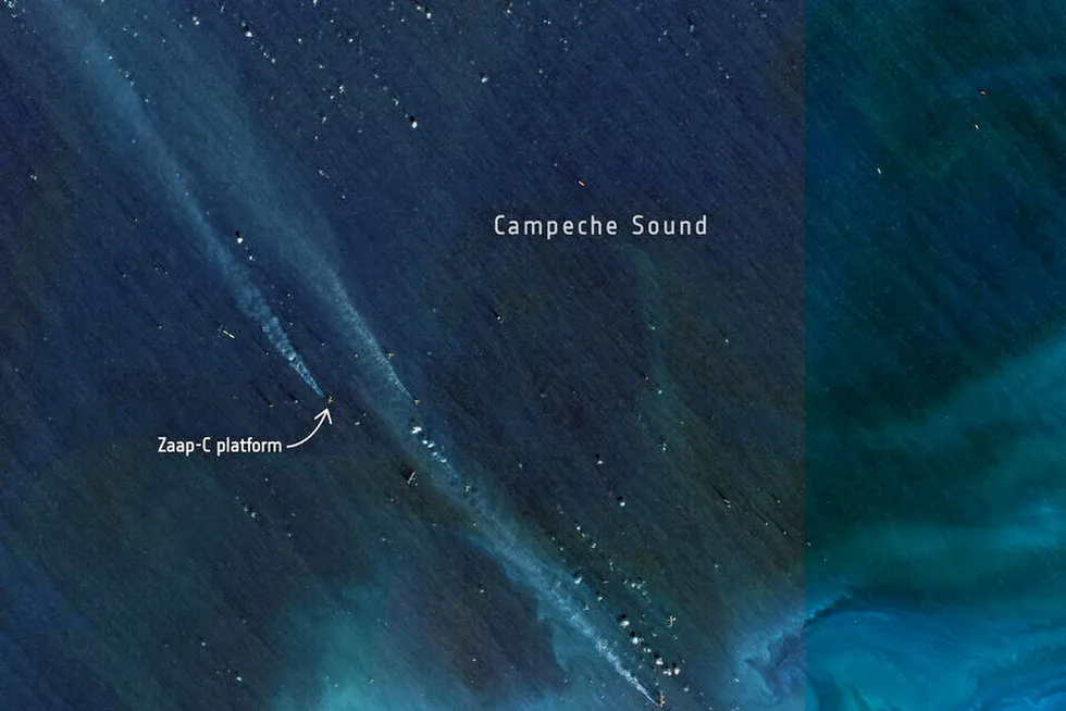 Emissions: the Zaap-C production platform offshore Mexico seen from space