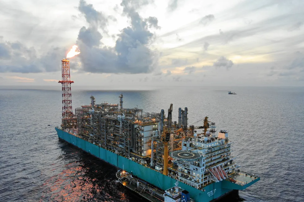 Existing asset: Petronas’ Dua FLNG — the company’s second such unit — is deployed on PTTEP’s Rotan gas field offshore Malaysia
