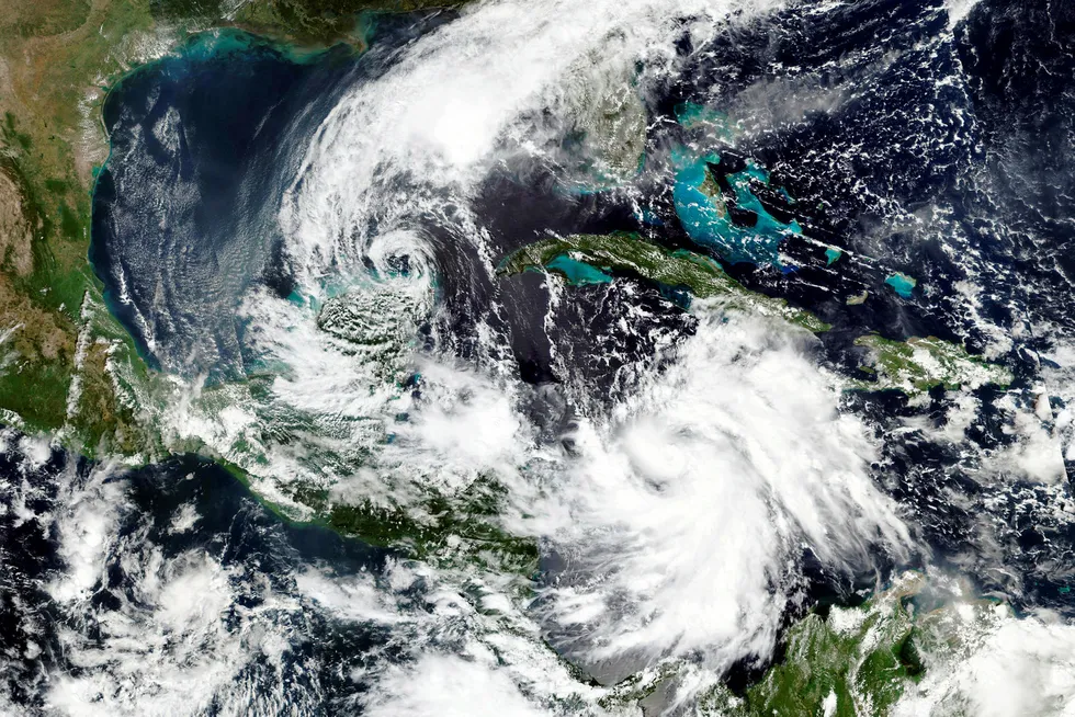Hurricane: Delta entering the Gulf of Mexico