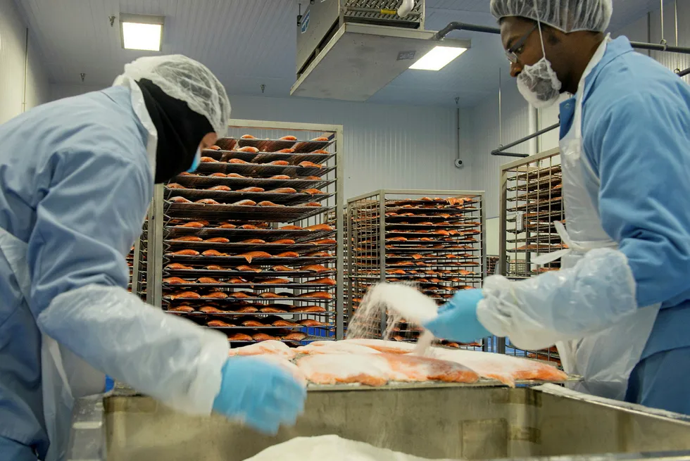 Farmed salmon spot prices continue to fall as coronavirus cases escalate.