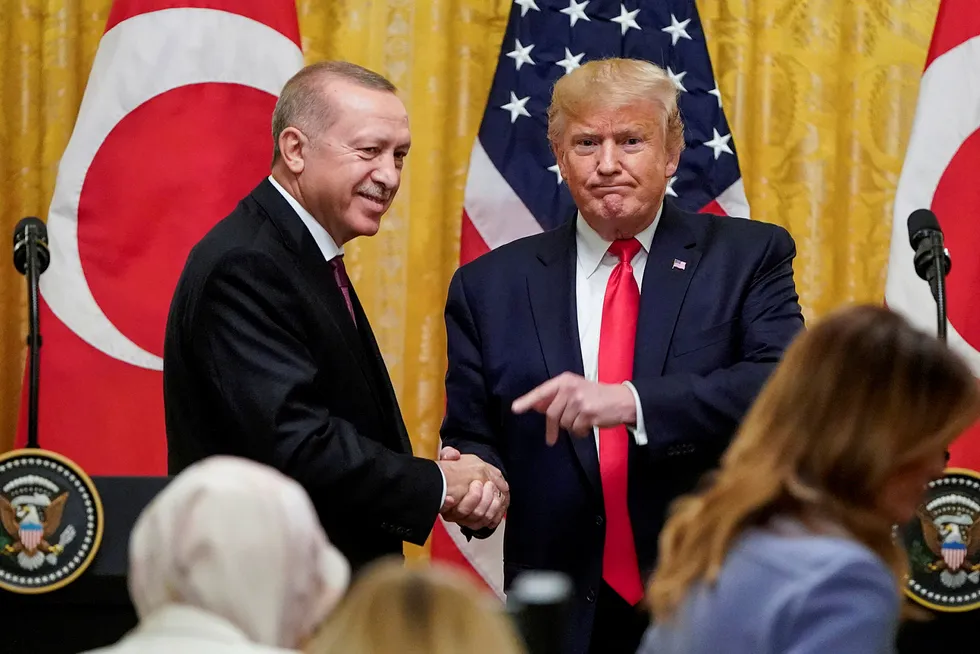 Tyrkias president Recep Tayyip Erdogan møtte Donald Trump i Det hvite hus onsdag.
