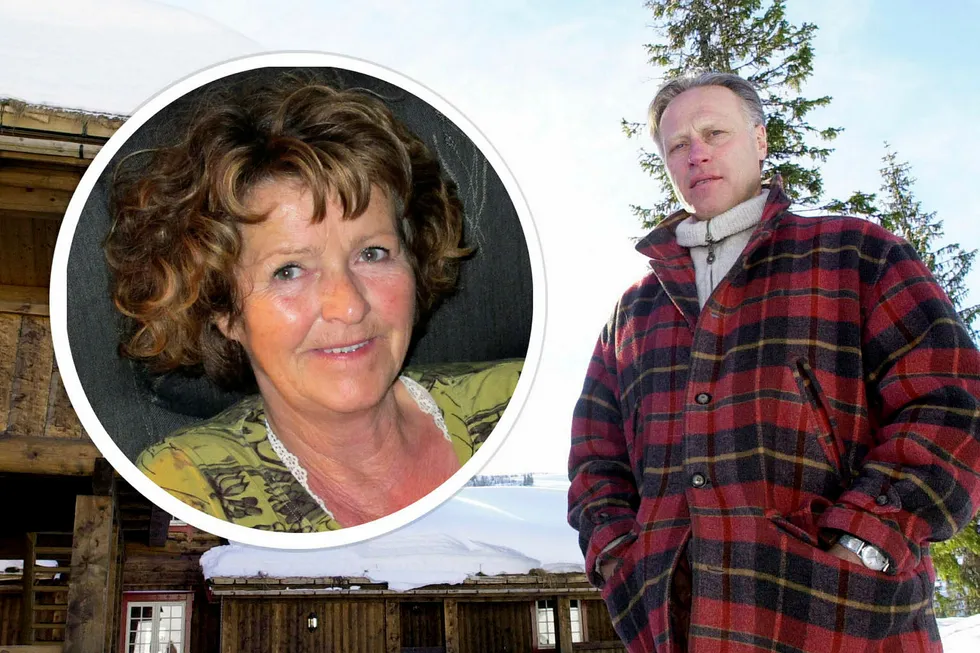 Politiet antar at Anne-Elisabeth Falkevik Hagen (innfelt), konen til eiendomsinvestor Tom Hagen (her på et bilde tatt i 2001), er blitt kidnappet.