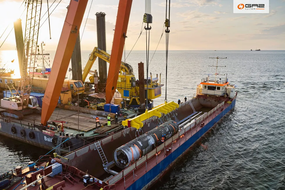 Under construction: Baltic Pipe is expected to start operations in October.
