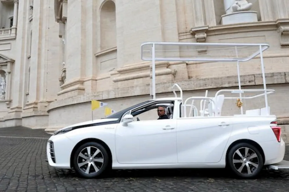 Transportation fuel: the hydrogen-powered 'Popemobile' in Vatican City in 2020