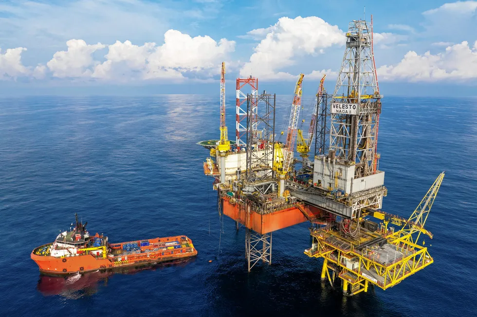 Velesto Energy's jack-up drilling rig Naga 8.