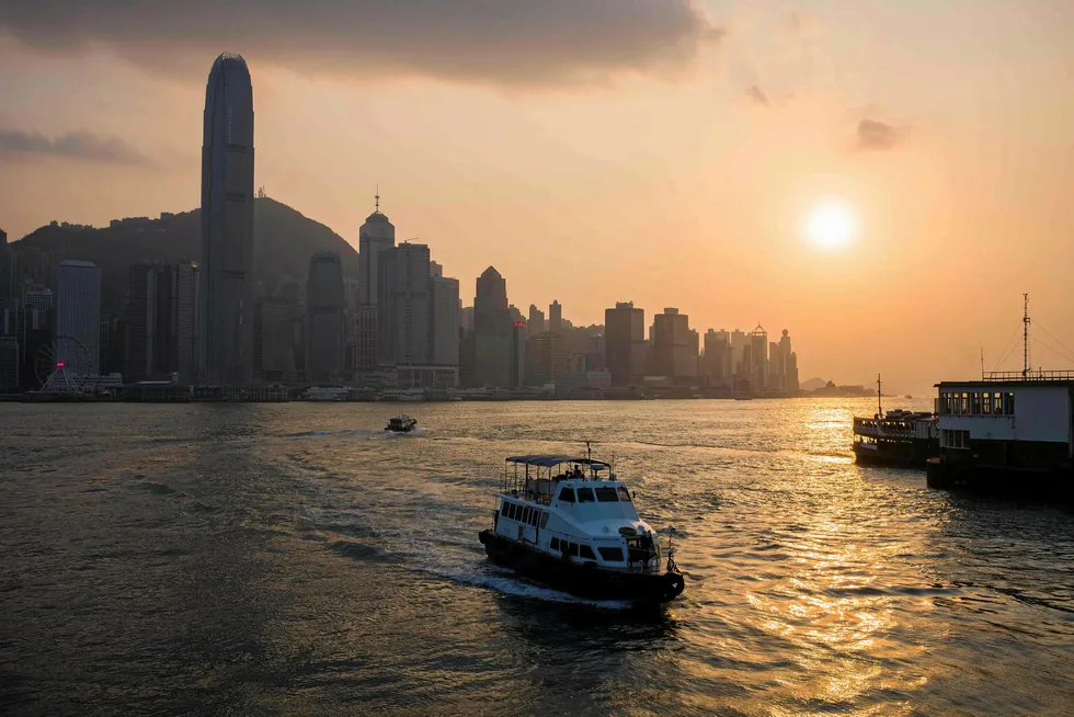Destination: Hong Kong island seen from Victoria Harbour