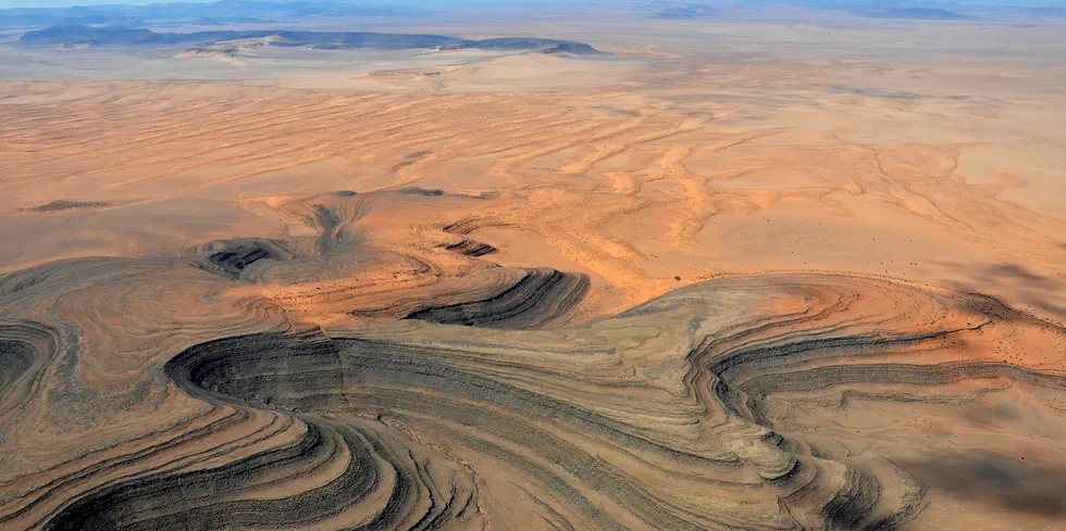 An aerial view of the Tsau Khaeb national park in Namibia, where the project is due to be built.