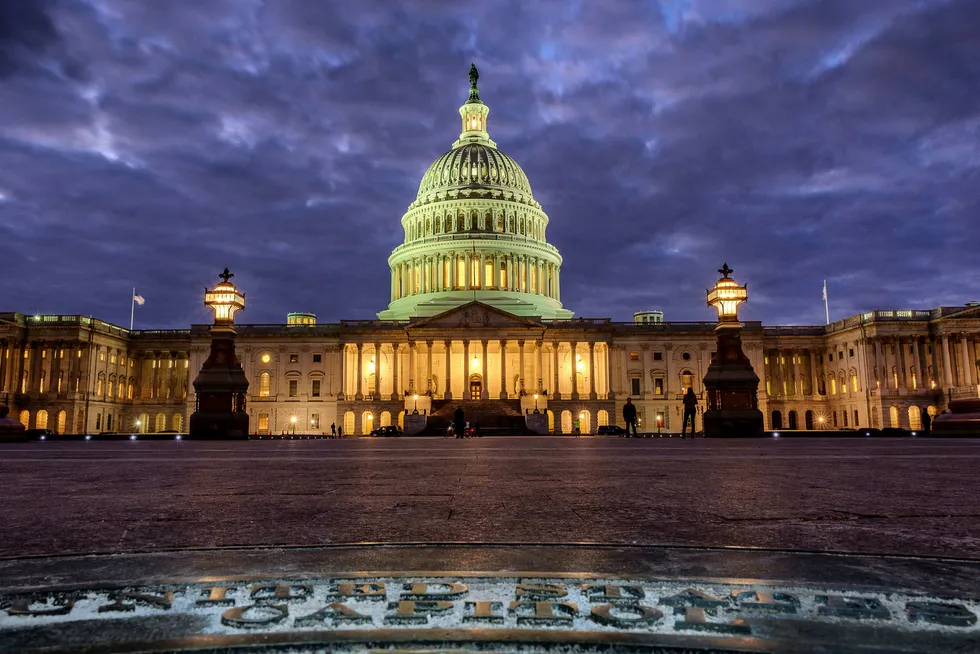 I kongressens hovedbøle på Capitol Hill skal president Donald Trump holde sin første tale om rikets tilstand natt til onsdag norsk tid. Foto: J. David Ake/AP/NTB scanpix