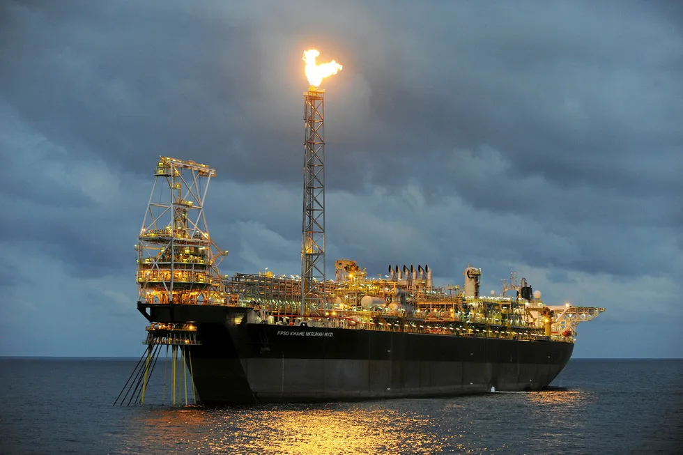 On station: Jubilee output can average 120 MMcfd using the Kwame Nkrumah FPSO