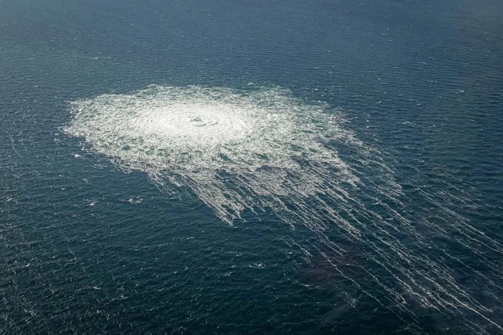 Pressure: gas bubbles from the Nord Stream 2 leak on the surface of the Baltic Sea near Bornholm, Denmark.