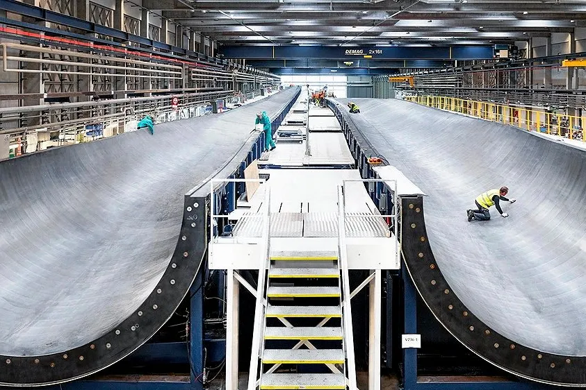 A mold for a Vestas 15MW turbine blade.