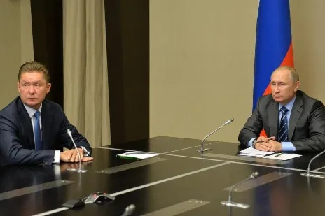 Alexey Miller and Vladimir Putin