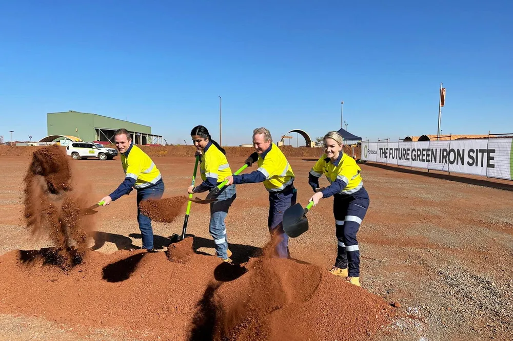 Ground-breaking at the site of the Christmas Creek green iron project.