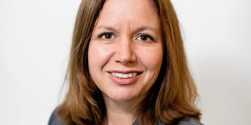 Astrid Skarheim Onsum, sjef i Aker Offshore Wind, er fornøyd med tingenes tilstand.