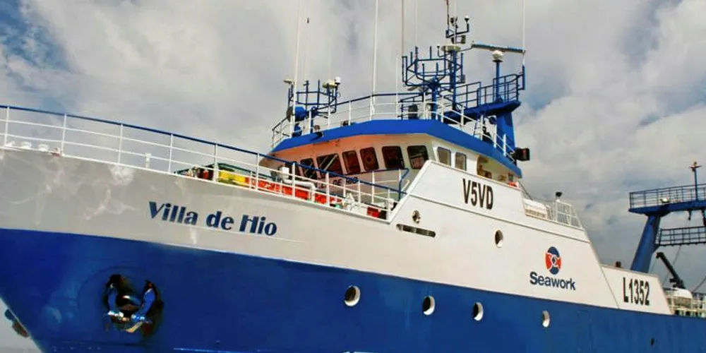Cape hake fishing Namibia. One of Seawork Fish Processors' hake vessels in Namibia.