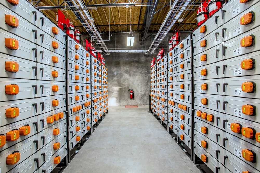 A lithium-ion battery storage facility in the US.